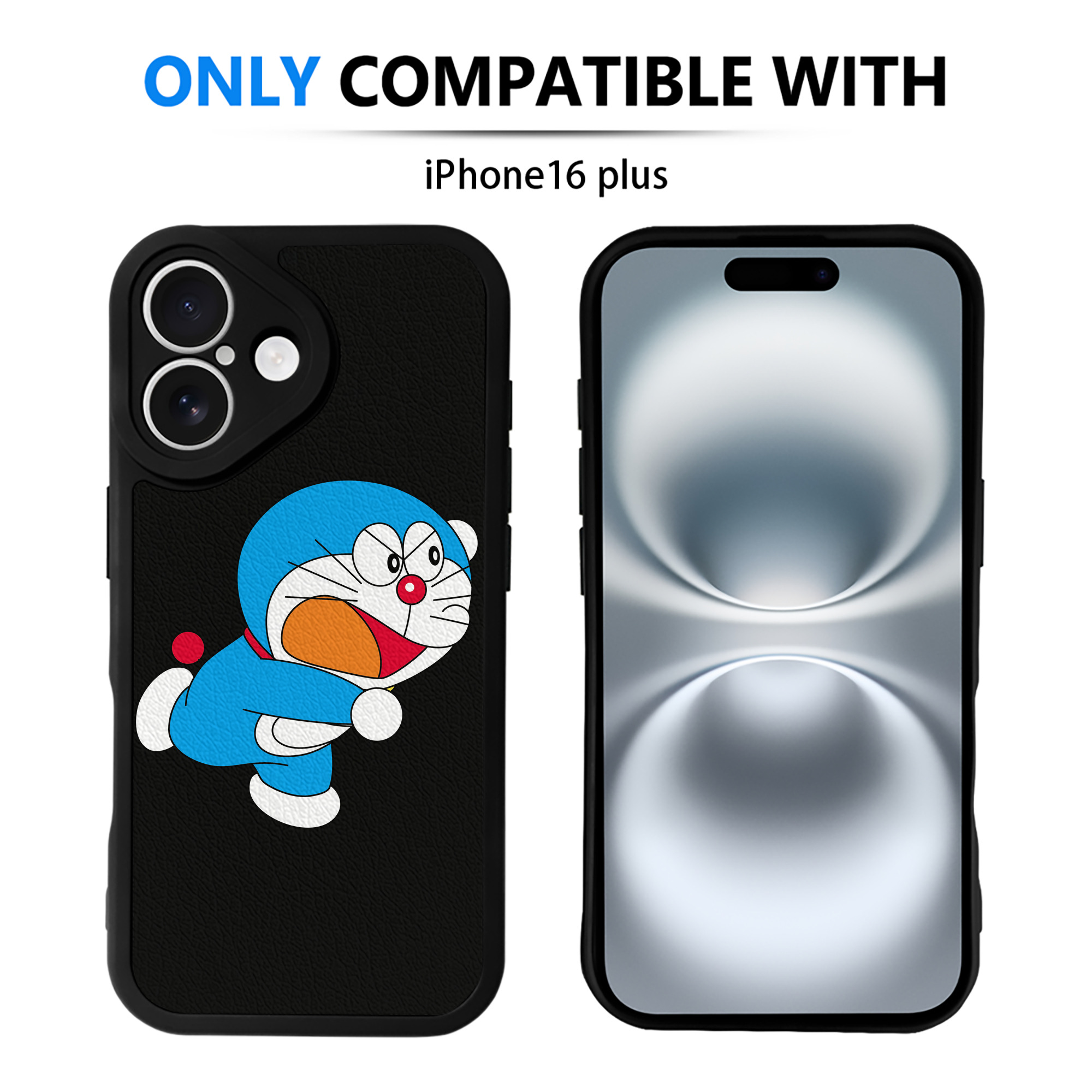 （画像用） ドラえもん Doraemon 【iPhone 16シリーズ対応】シリコンスマホケース（レザー調） 材質：シリコン